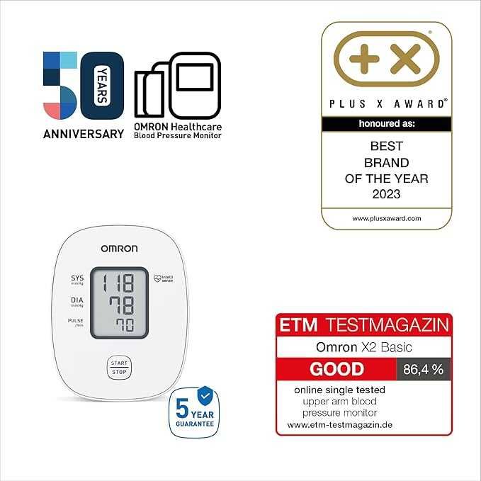 Aпарат за кръвно налягане OMRON X2 Essential с батерии
