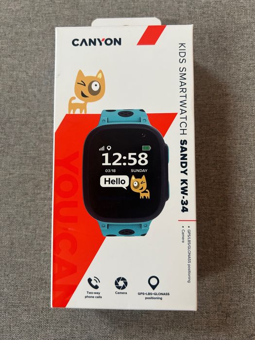 Детски смарт часовник Canyon Sandy KW-34 (SIM/GPS/Camera)