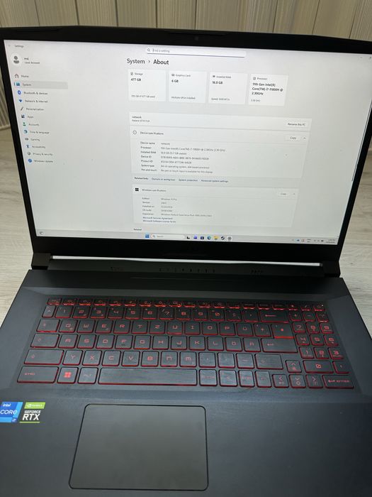 Laptop Gaming MSI Katana GF76 17.3inch , i7-11800H, RTX 3060, 16GB Ram ,144Hz