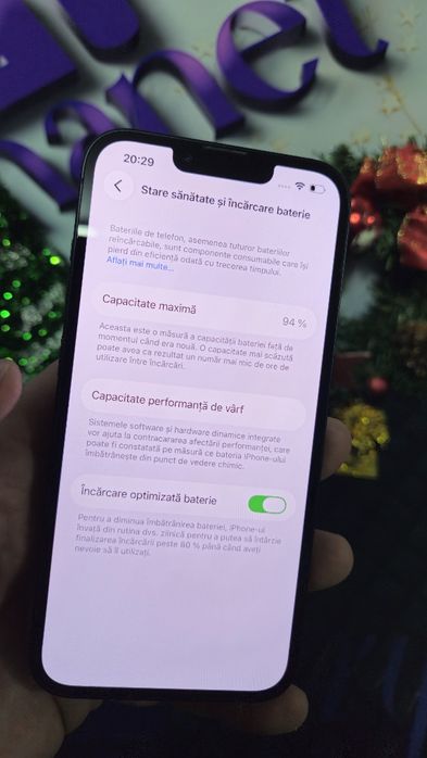 iPhone 13 Black 128GB Baterie:94%.Preṭ fix!