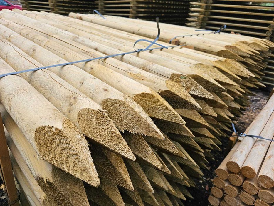 Lemn rotund strunjit cilindric si impregnat in autoclava