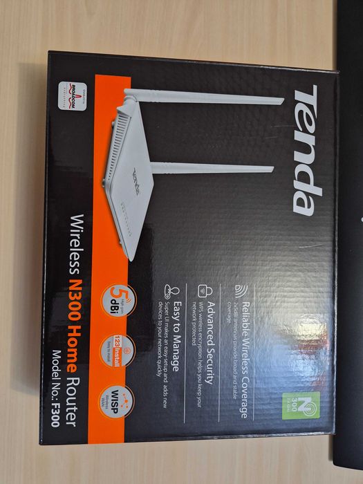 Router Wi-Fi Tenda F300 N300, stare perfectă / cutie completă