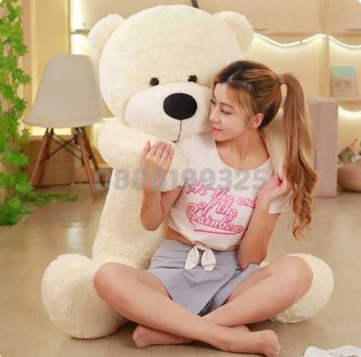 Голямо Плюшено Мече, от 100 до 300см, Розово, Бяло, Кафяво, Сиво и др