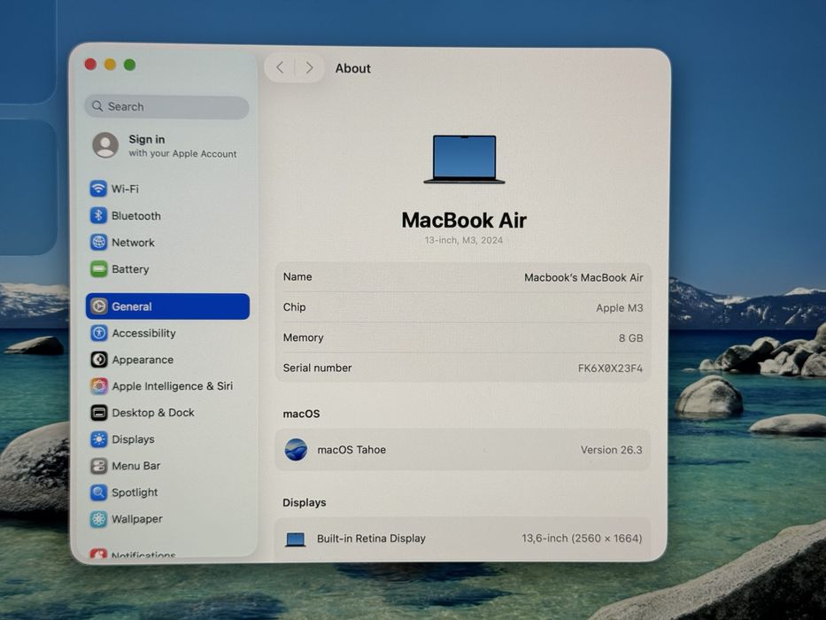 Macbook Air 13,6" M3 256GB Midnight 2 години Гаранция