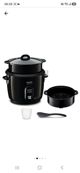 Aparat de gatit multifunctional Tefal RK103811, 600W, 3 programe, capacitate 5L, functie mentinere la cald, gatire la aburi, negru