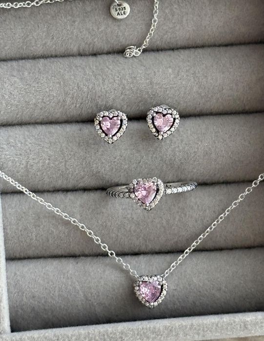 Oferta ! Pandora set pink heart