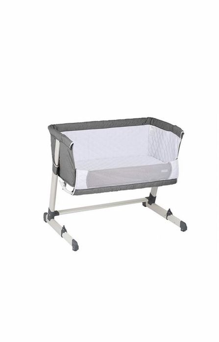Pătuț BabyGo Together 2 în 1 Co-Sleeper, gri – reglabil pe înălțime