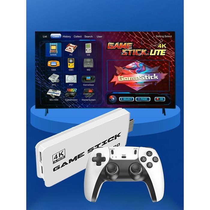 Игрова конзола Retro Console 4K Pro Game Stick, 64GB, 30000 видео игри
