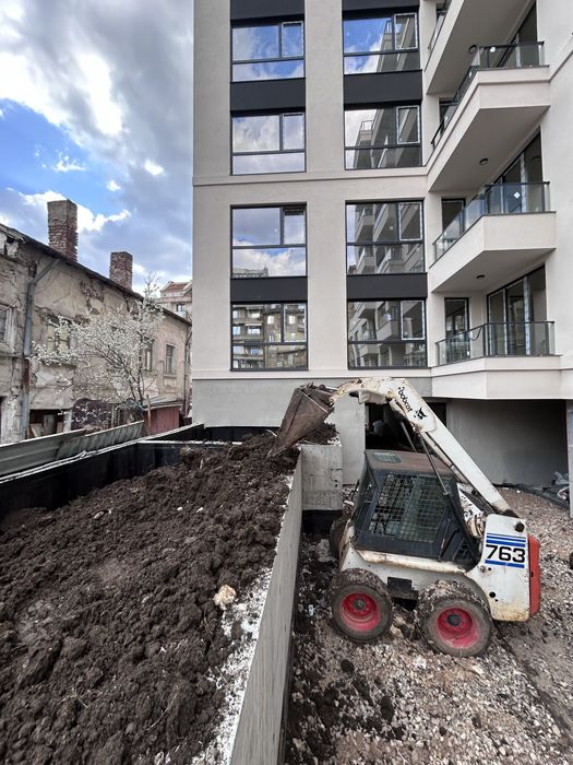 Мини челен товарач, Бобкат, Bobcat, / Самосвал 3,5 тона/ Виброплоча/ Земновлажен бетон