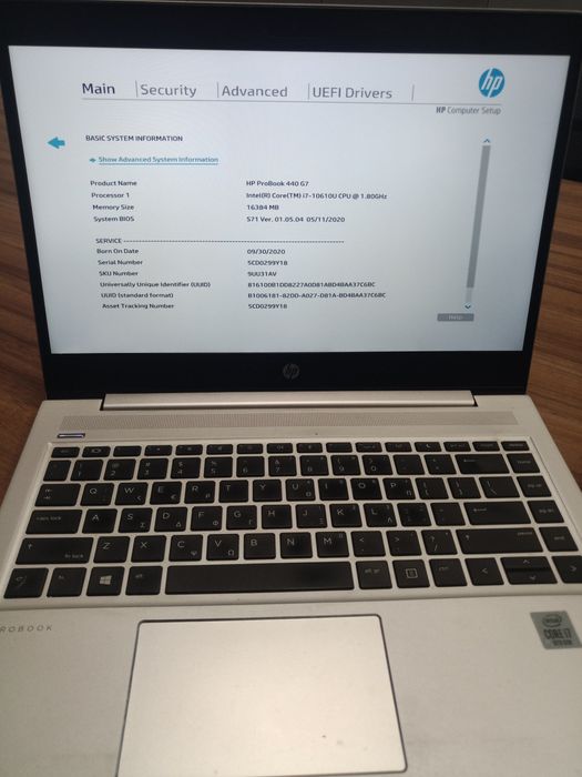 Laptop HP ProBook 440 G7  i7 - gen 10 16gb RAM