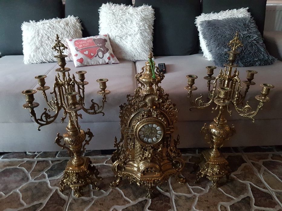 Ceas bronz + sfetnice