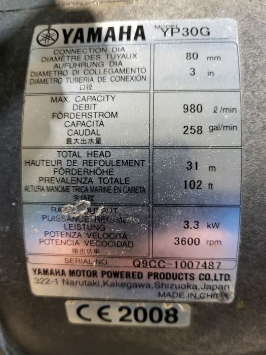 Motopompa YAMAHA YP 30 G