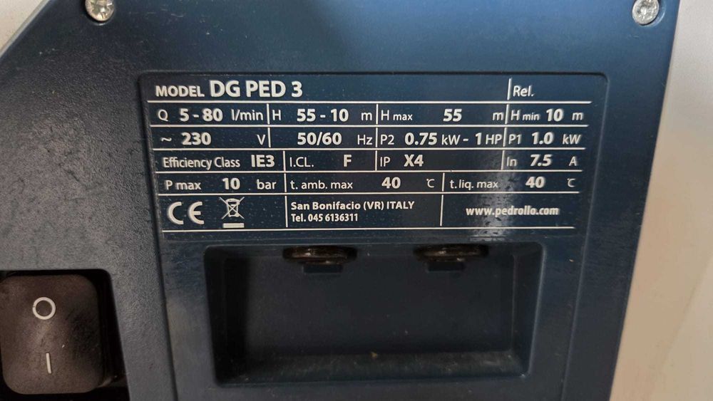 Sistem Presurizare / Hidrofor cu Inverter Pedrollo DG PED 3 (1 CP / 0.75kW)