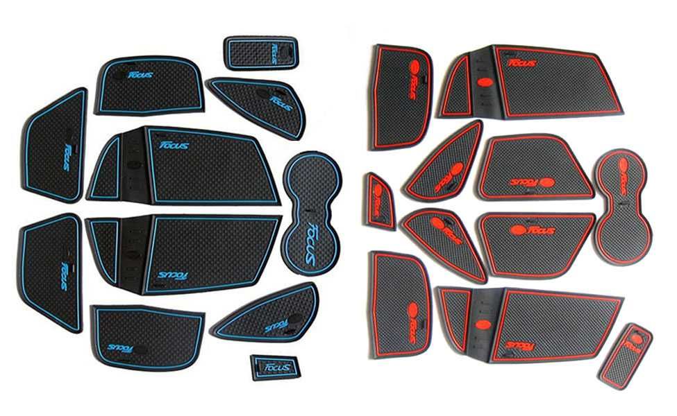 Covorase cauciuc spatii depozitare (rosii / albastre) - Ford Focus 3