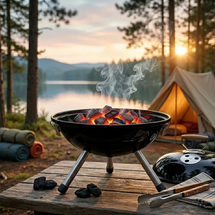 Технически характеристики на Туристическо барбекю на въглища с кълбовидна форма 37.5 x 45.5 см – компактно и преносимо за градина и къмпинг
Основни те