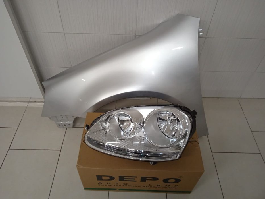 Pachet Aripa + Far Stanga VW Golf 5 V 2004-2008 LA7W Gri