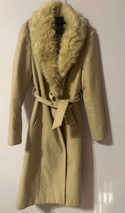 Черно вълнено палто Mango XS