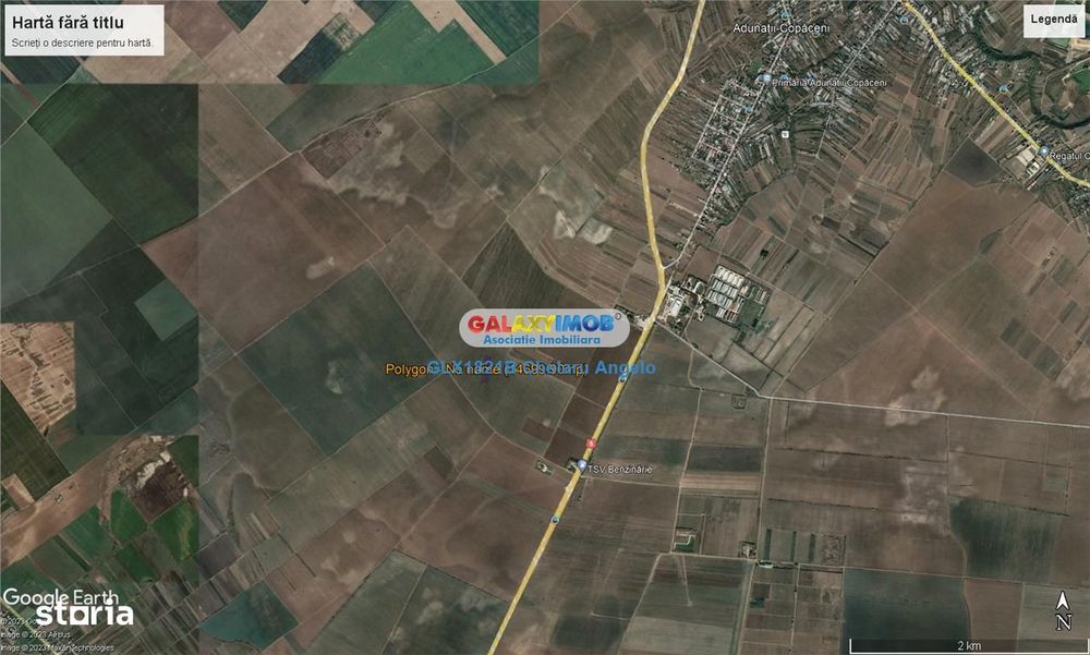 Adunatii Copaceni teren intravilan  14700 mp,deschidere 62m