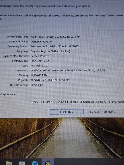 Laptop Hp Z Book workstation