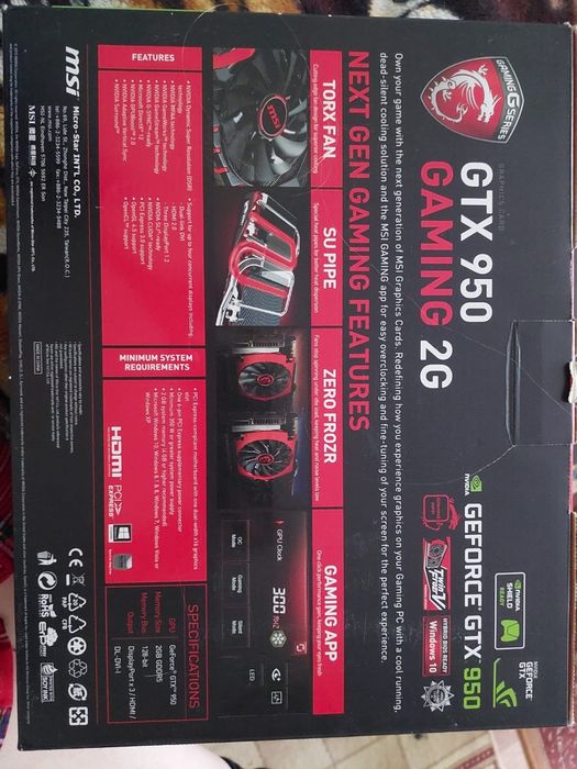 видеокарта msi gtx 950 2gb