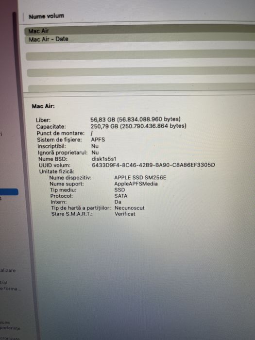 Laptop MacBook Air i5, 256GB SSD