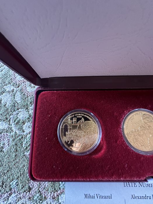 Monede Mari Unificatori Alama Placata Cu Aur, Noi