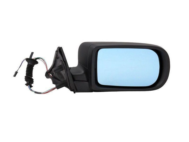 Oglinda exterioara Bmw Seria 5 E39 10.1997-06.2004 Sedan partea stanga View Max Albastra Asferica Carcasa neagra 15 pini pliabila