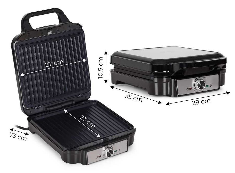 Уред за сандвичи 3в1 KADEN, 1200W, грил, тостер, черен, 28x35x10,5см