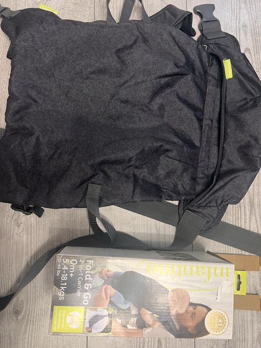 Marsupiu ergonomic pentru bebelusi, Infantino, 2 in 1, Gri inchis