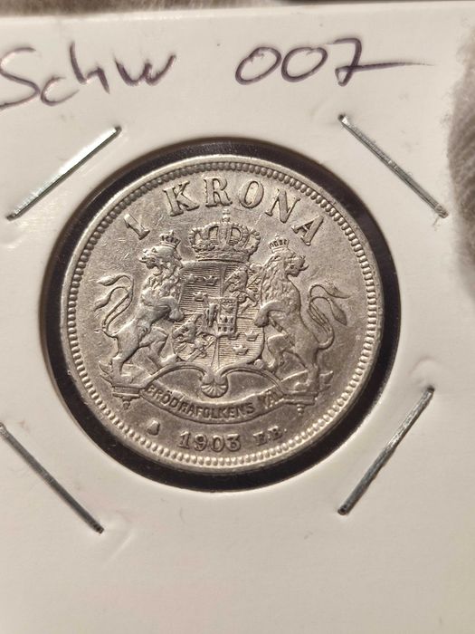 1 крона 1903 г. кралство Швеция/Норвегия - сребро