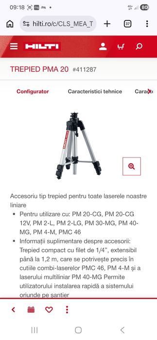 Trepied Hilti PMA 20 Pentru Laser Nou 100%Original