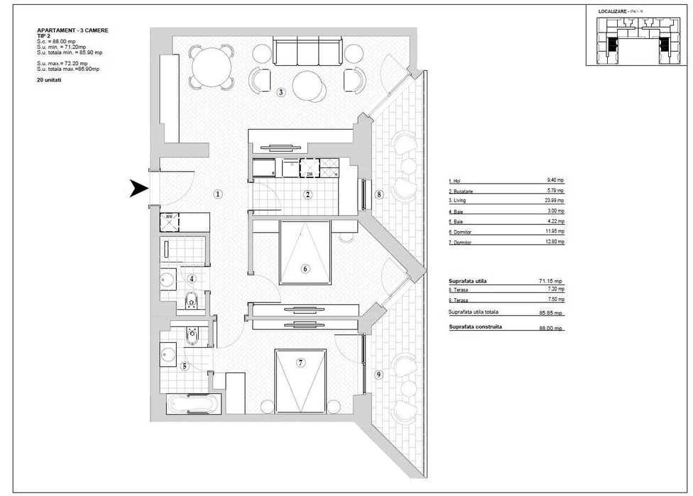 Apartament 3 camere / Vulcan Residence / 13 Septembrie / Finalizat!