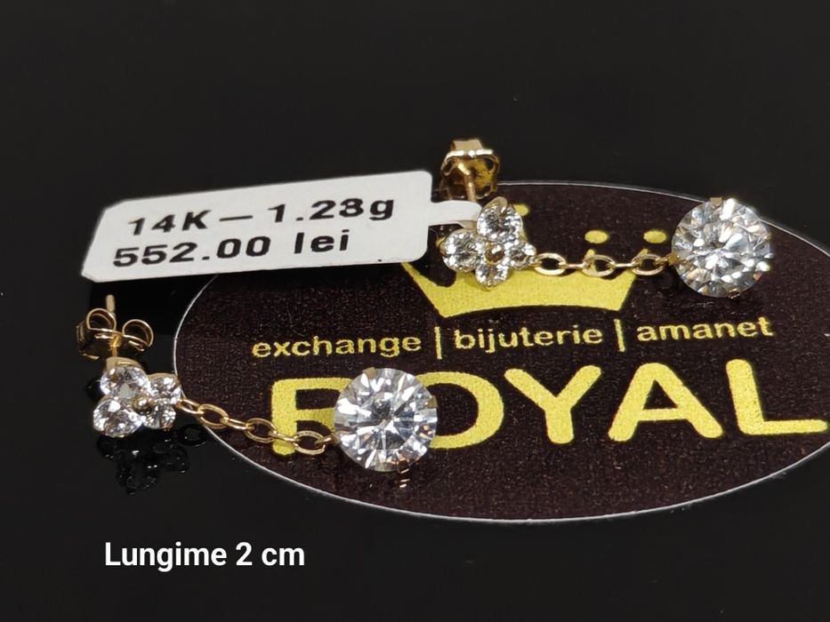 Bijuteria Royal: Cercei aur 14k/1.23 gr