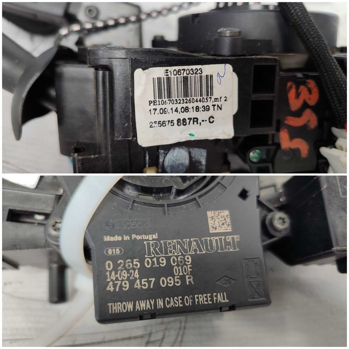 Ansamblu manete comenzi volan + spiră Renault Captur 479457095R 2014 / [2013-2020] / (5B3)