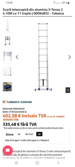 Scara aluminiu telescopica
