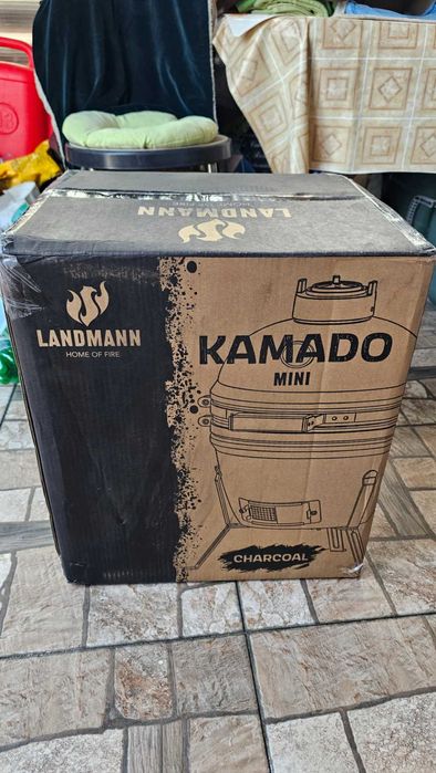 Gratar ceramic Landmann Kamado, 55x47x44 cm, Gri - nou sigilat