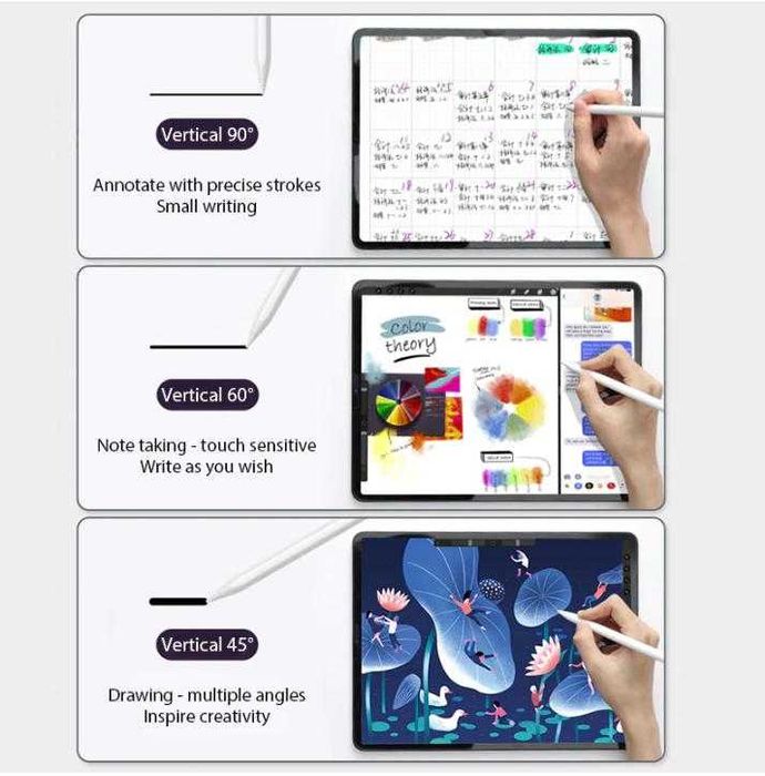 3D Стилус Молив за Таблет Apple iPad Pro 2018-2026 Mагнитна Капацитивна Писалка Дигитална iOS Apple Pencil 2 за iPad + iPad Pro от 2018 до 2026 година
