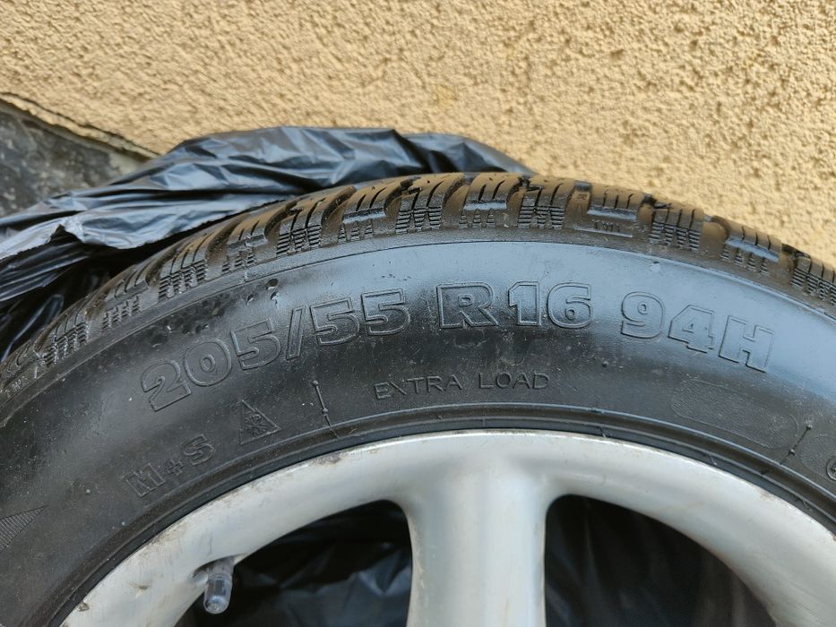 Vând jante aluminiu+cauciucuri 205/55/16