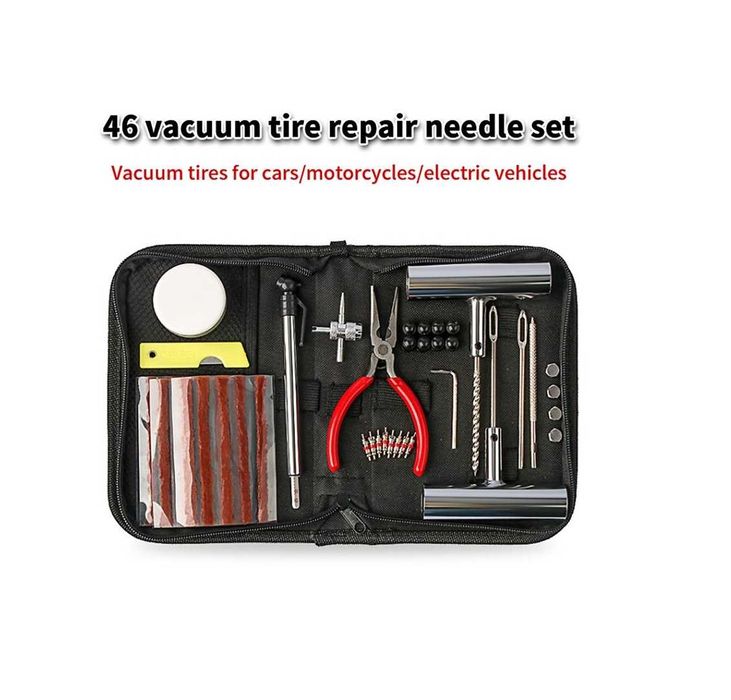 46 Части Ремонтен комплект за гуми / фитили несесер