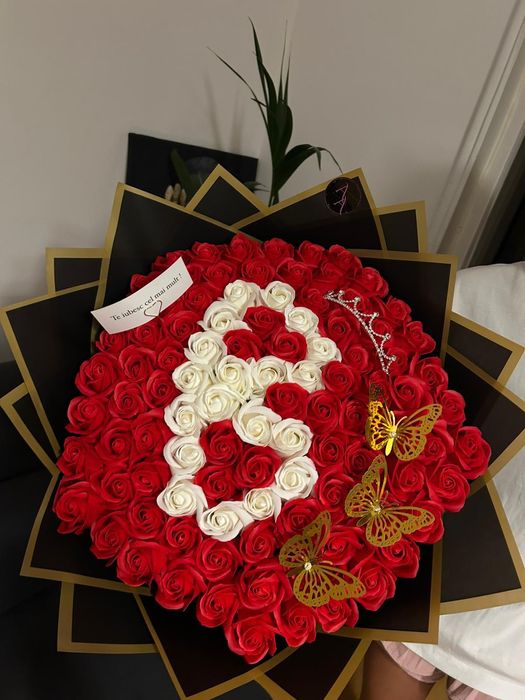 Buchet 101 trandafiri săpun/ sclipici glitter/ valentine s day