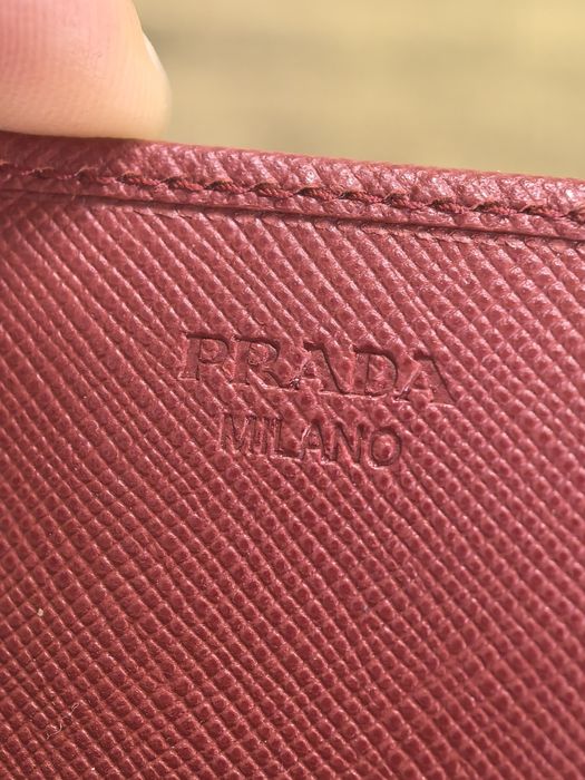Prada Small Card Case Wallet Red Saffiano