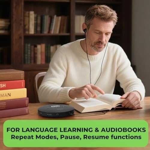 Нов Компактен CD/MP3 плейър с акумулатор и AUX за кола пътуване музика