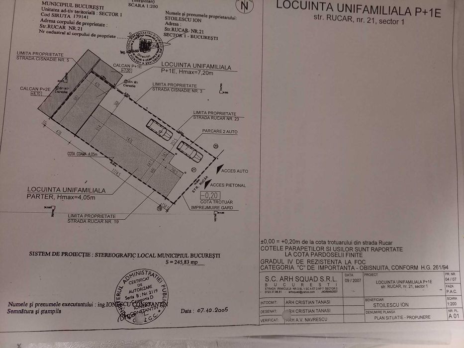 Casa de vanzare in Domenii. 246 mp teren, deschidere 10m, POT 65%