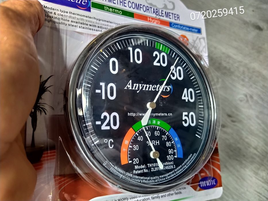 Termometru Higrometru Contor mare rotund pentru umiditate