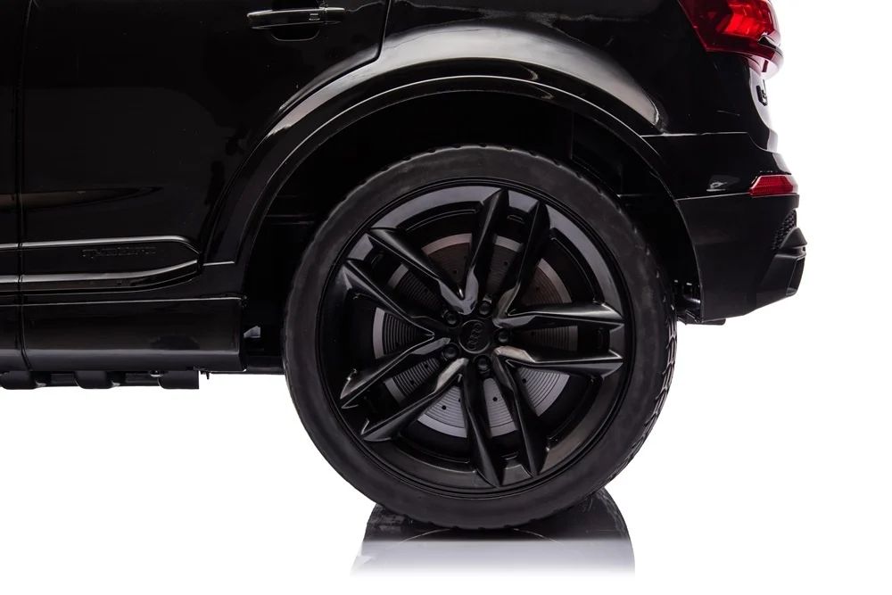 Audi q7 12v – детска акумулаторна кола, черна, eva гуми