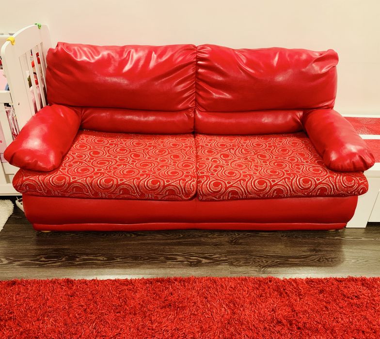Canapea Extensibila din Piele + Fotolii