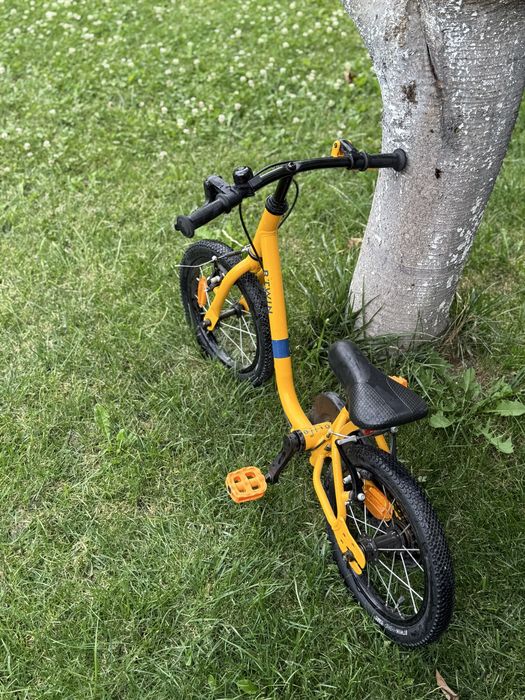 Bicicletă copii B’TWIN Discover 500, 2 în 1 (fără pedale + cu pedale), 14”