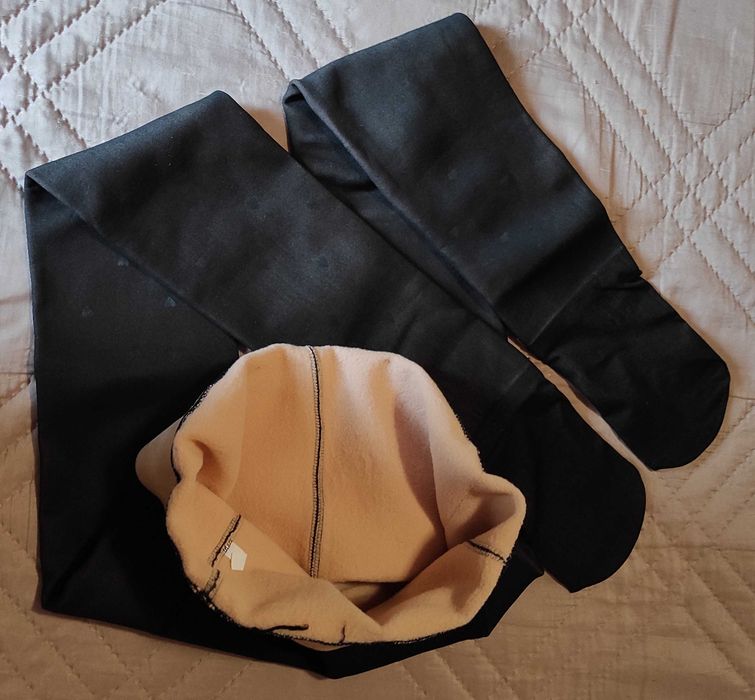 Фигурален Термо чорапогащник с плюшена подплата за есен, зима