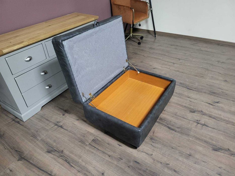 Сива кожена табуретка с функция ракла