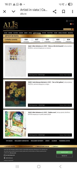 Pictură "Anemone", Vasile Mureșan Murivale(n.1957)